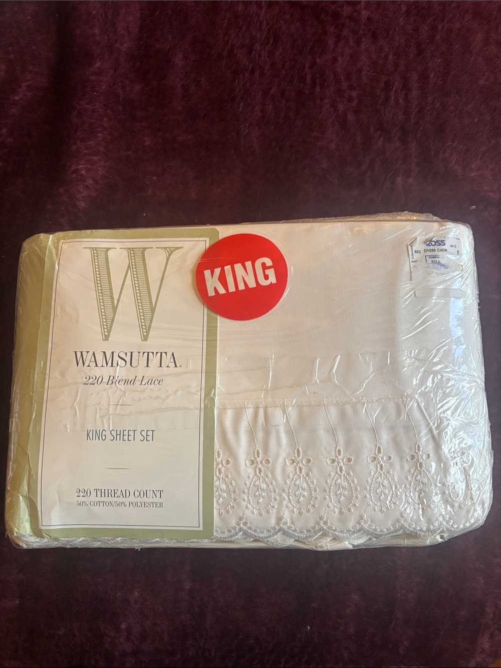 ULTRA RARE VTG Wamsutta KING Sheet Set Ivory Lace NWT